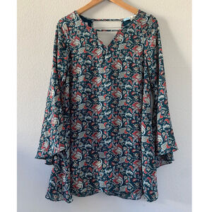 Cecico‎ Women’s Dress Bell Sleeve Bohemian Paisley Floral Dress